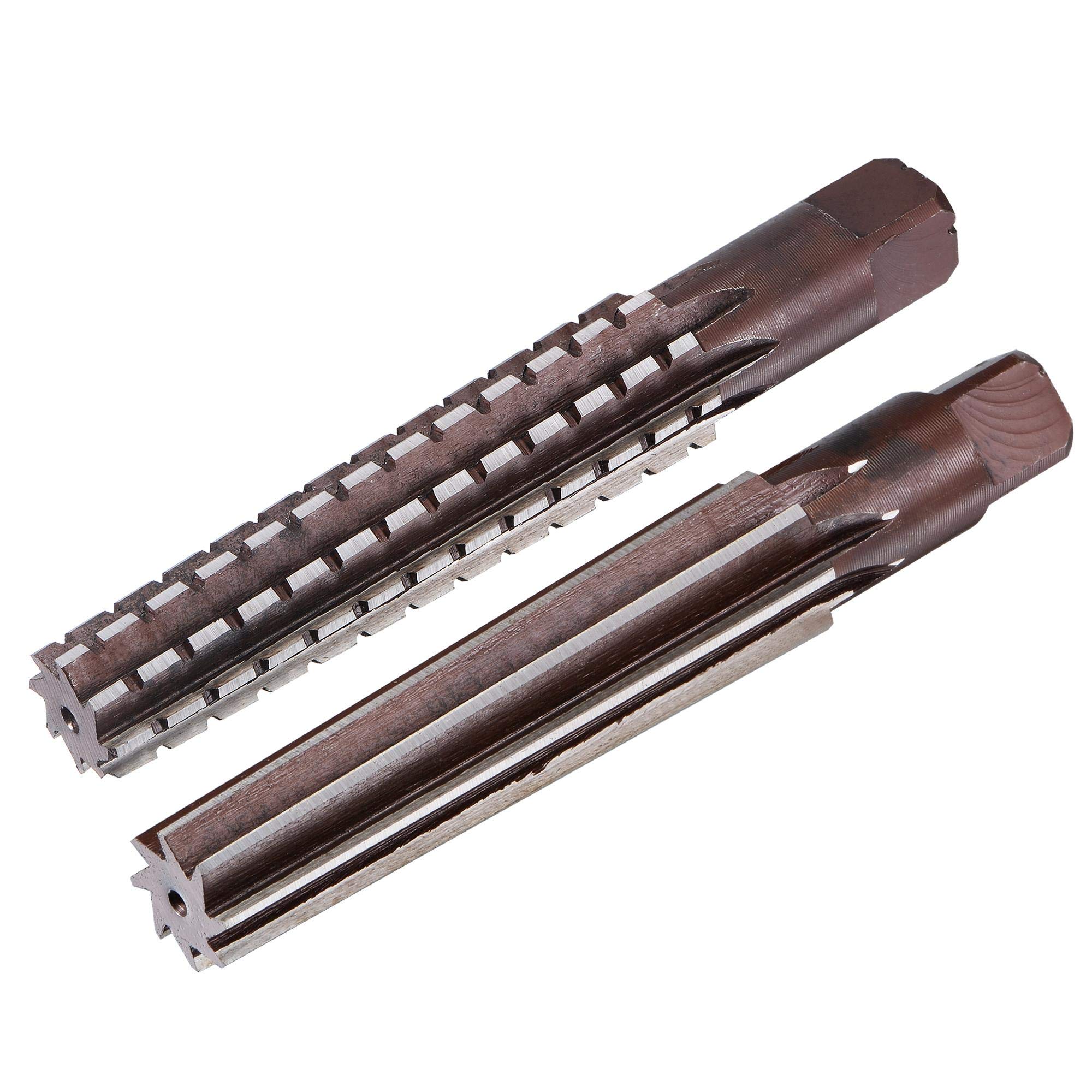 uxcell uxcell MT3 Morse Taper Reamer Set Coarse Finish H8 Accuracy Alloy Tool Steel 8 Flutes Straight Shank Hand Reamer Cutter 2pcs - View 5 of 7