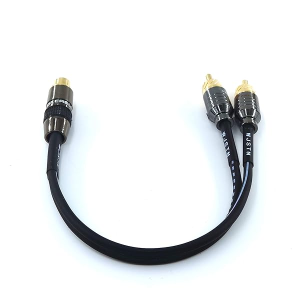 WJSTN WJSTN RCA Splitter 1 Female 2 Male Y Adapter 8 Inch Subwoofer Audio Video Cable - View 3 of 6