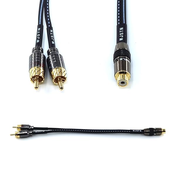WJSTN WJSTN RCA Splitter 1 Female 2 Male Y Adapter 8 Inch Subwoofer Audio Video Cable - View 6 of 6