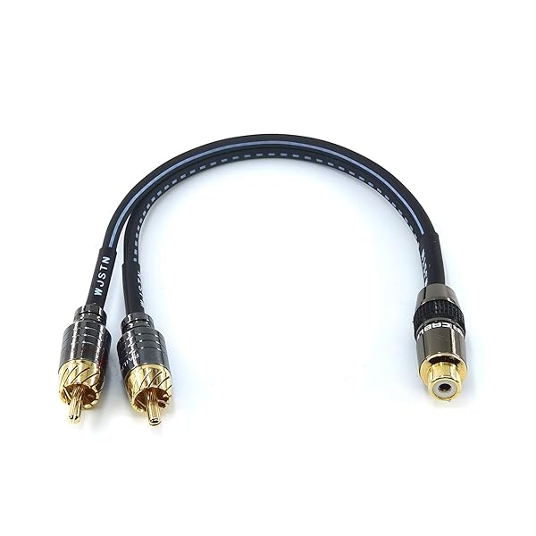 WJSTN WJSTN RCA Splitter 1 Female 2 Male Y Adapter 8 Inch Subwoofer Audio Video Cable - View 2 of 6