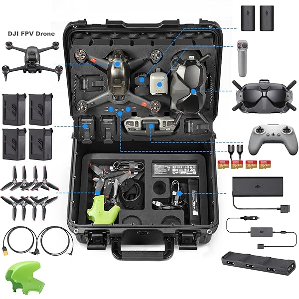 Lekufee LEKUFEE Waterproof Hard Case for DJI FPV Drone and Accessories Compatible with DJI Goggles 2 and Motion Controller Case Only - View 3 of 8
