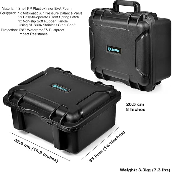 Lekufee LEKUFEE Waterproof Hard Case for DJI FPV Drone and Accessories Compatible with DJI Goggles 2 and Motion Controller Case Only - View 5 of 8