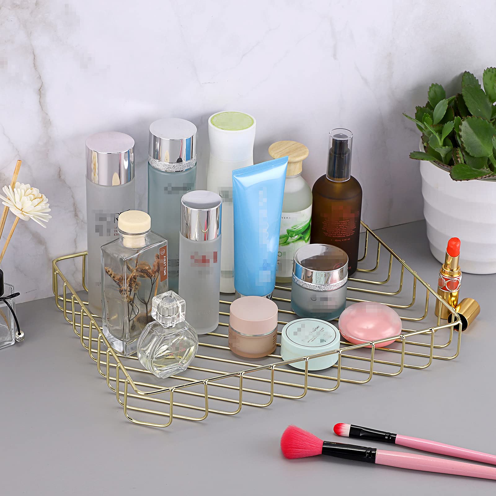 BTSKY Elegant A4 File Tray Organizer for Office and Home Storage Stylish Desk Document and Magazine Holder in Gold - View 4 of 7