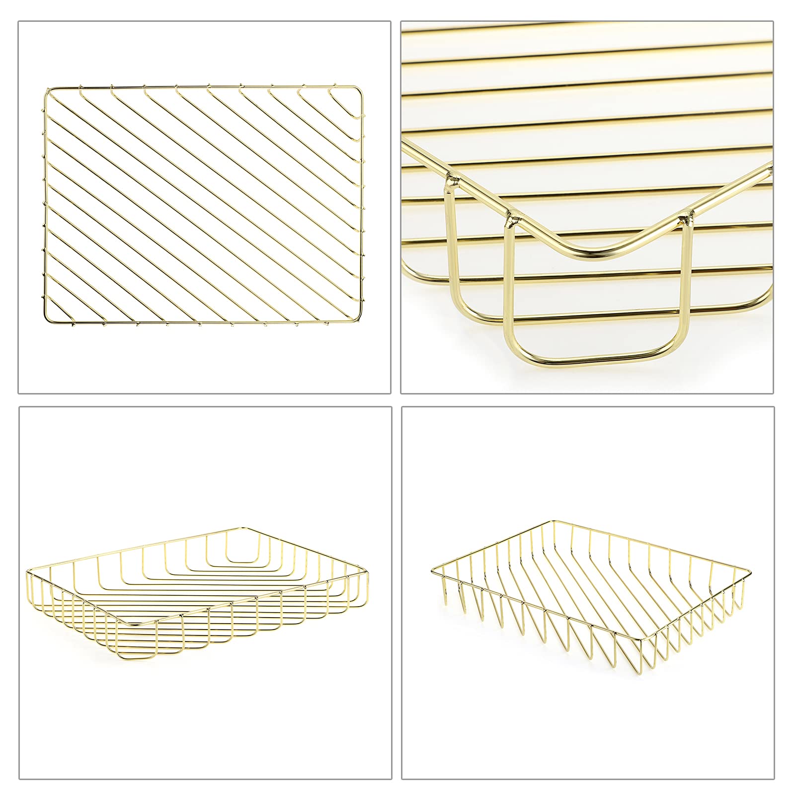 BTSKY Elegant A4 File Tray Organizer for Office and Home Storage Stylish Desk Document and Magazine Holder in Gold - View 5 of 7