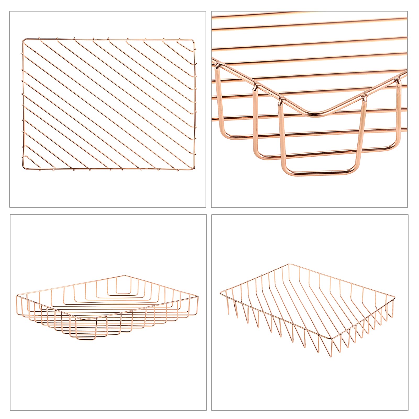 BTSKY Rose Gold A4 File Tray Organizer Elegant Desk Storage for Documents Magazines Office and Bathroom Use - View 6 of 7