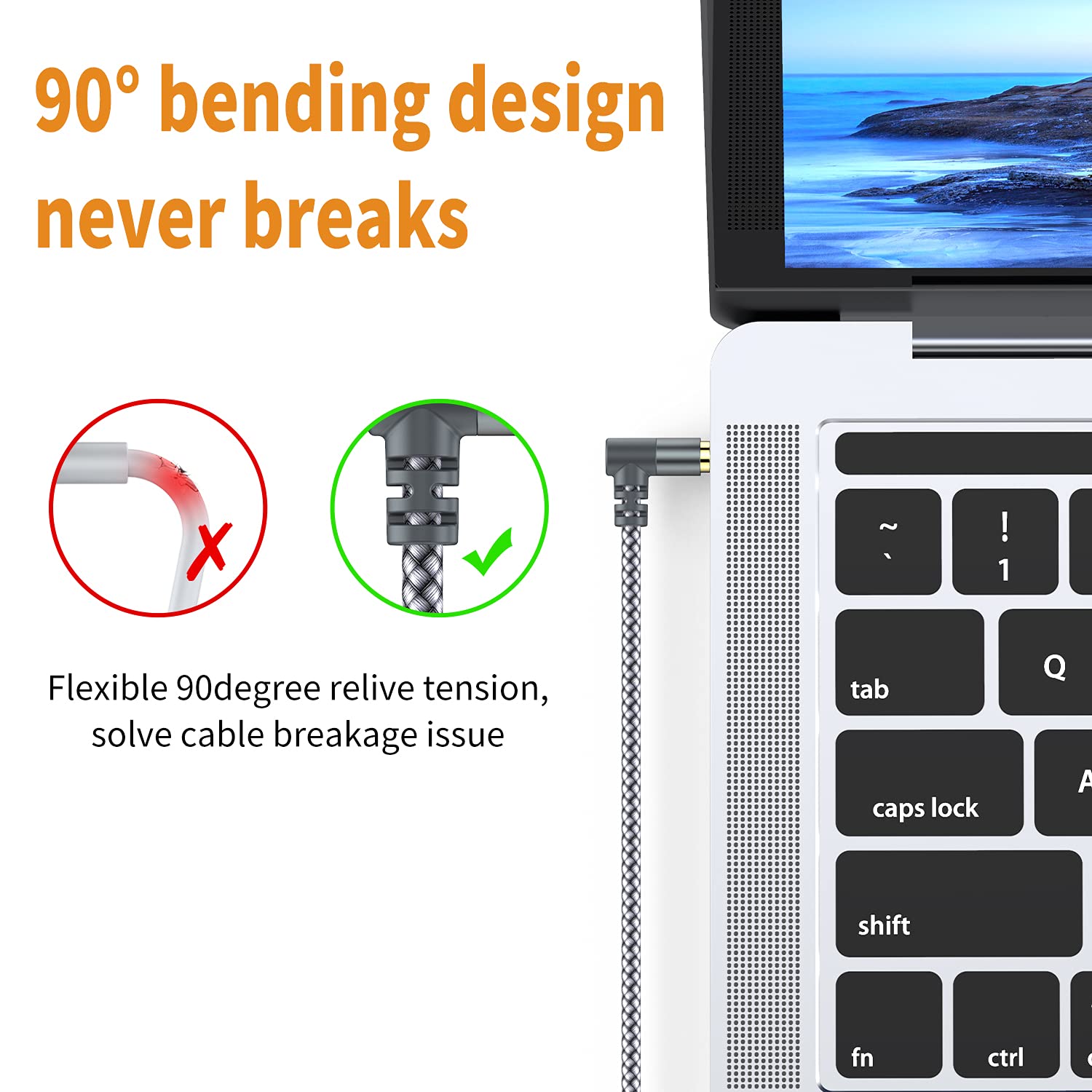 2 Pack 6.6ft Nylon Braided 90 Degree Aux Cables for Car Stereo Speaker iPod iPad Smartphone Headphones Grey - View 2 of 7