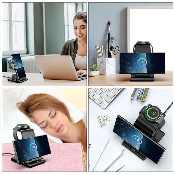 Phelinta Fast Wireless Charger for Samsung Galaxy S24/S23/Note 20 & Galaxy Watch/Buds - Charging Station (Adapter Not Included) - View 8 of 9