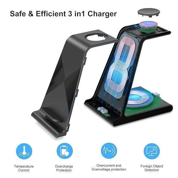 Phelinta Fast Wireless Charger for Samsung Galaxy S24/S23/Note 20 & Galaxy Watch/Buds - Charging Station (Adapter Not Included) - View 9 of 9