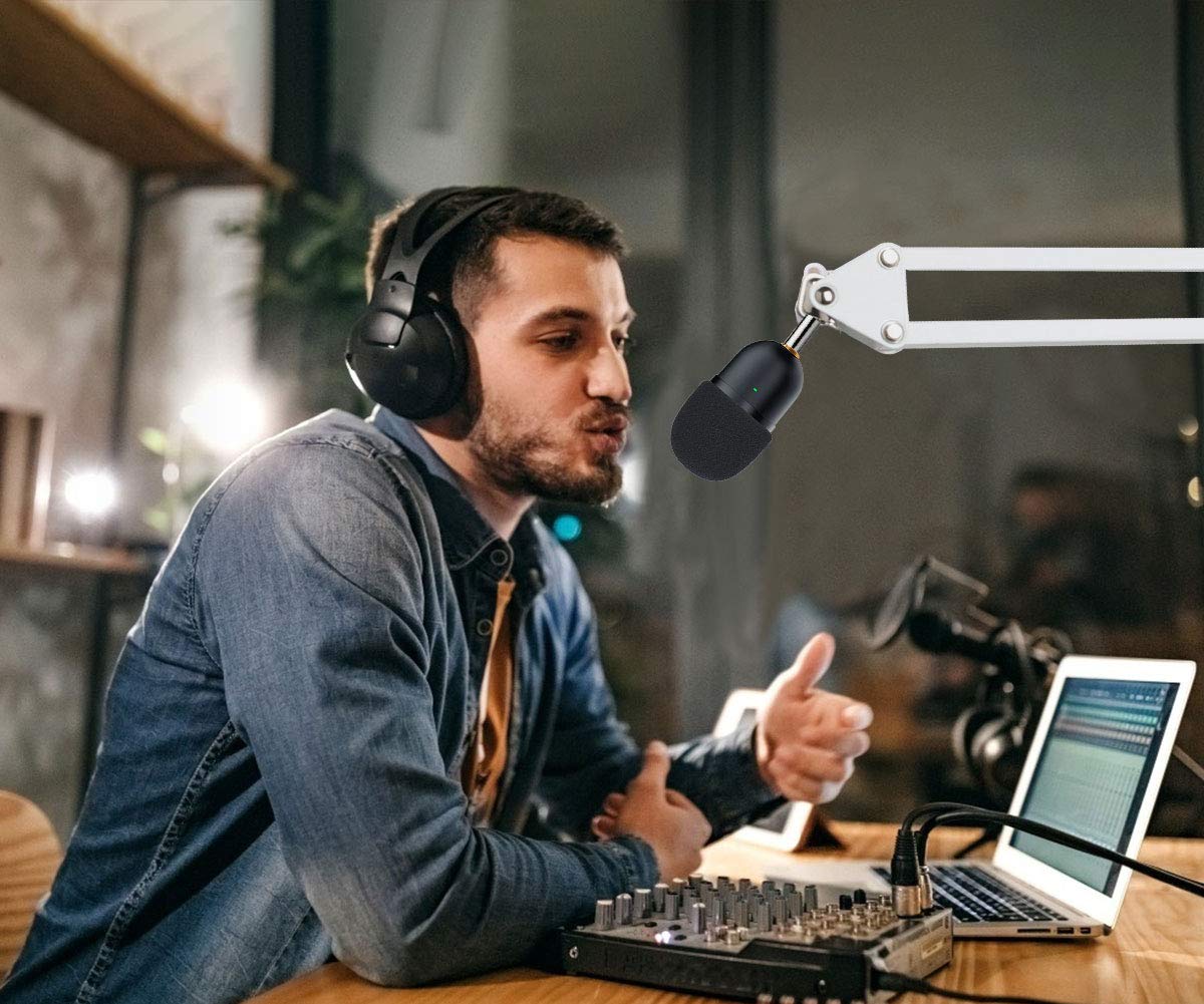 YOUSHARES Razer Seiren Mini Boom Arm with Pop Filter and Foam Cover for Streaming Microphone White - View 7 of 8