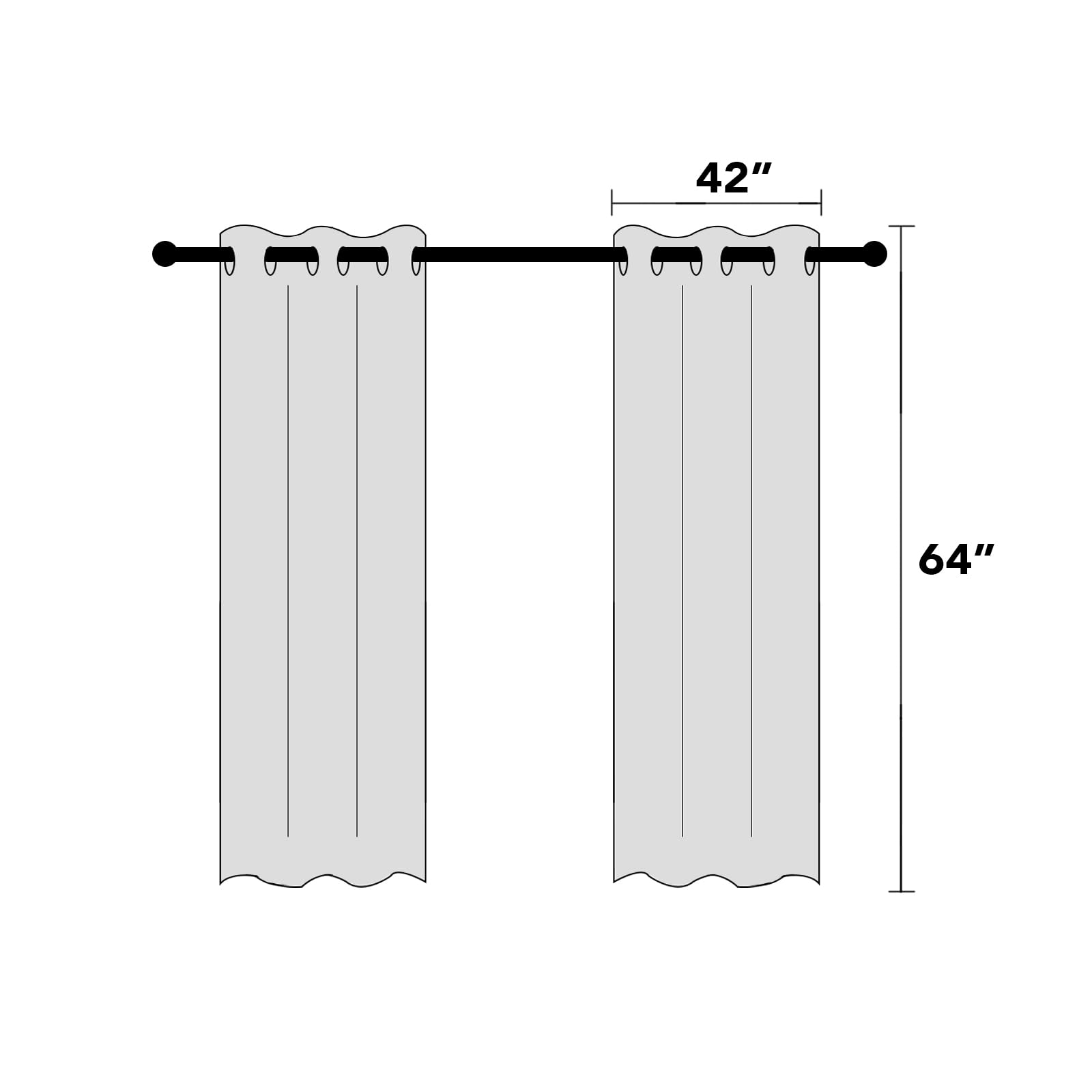 PrinceDeco 64 Inch Blackout Linen Curtains for Kids Room Room Darkening Drapes Ivory 2 Panels Set Thermal Privacy Protection - View 9 of 9
