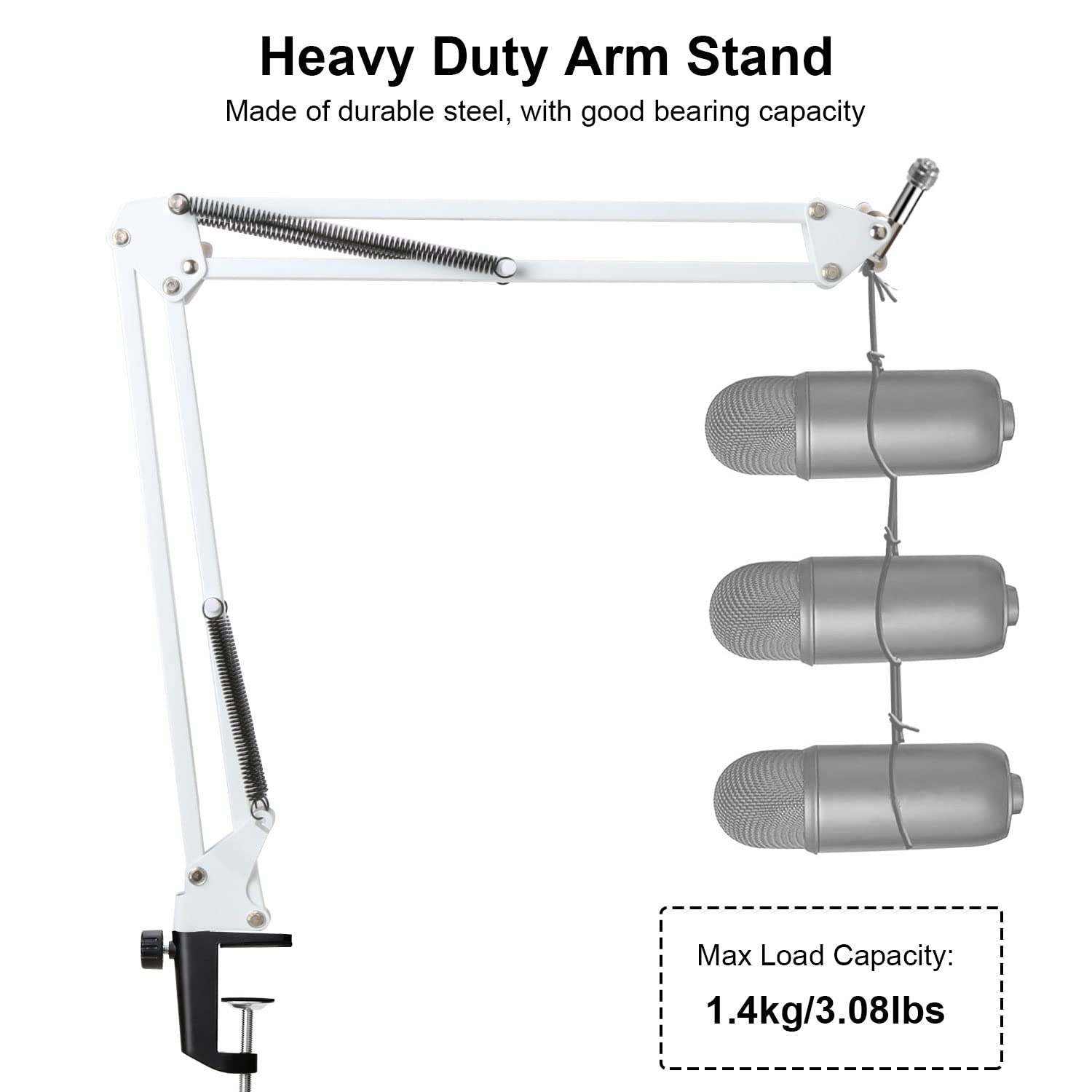 YOUSHARES YOUSHARES Mic Stand with Pop Filter and Foam Cover for Blue Snowball iCE Microphone Boom Arm Stand - View 4 of 7