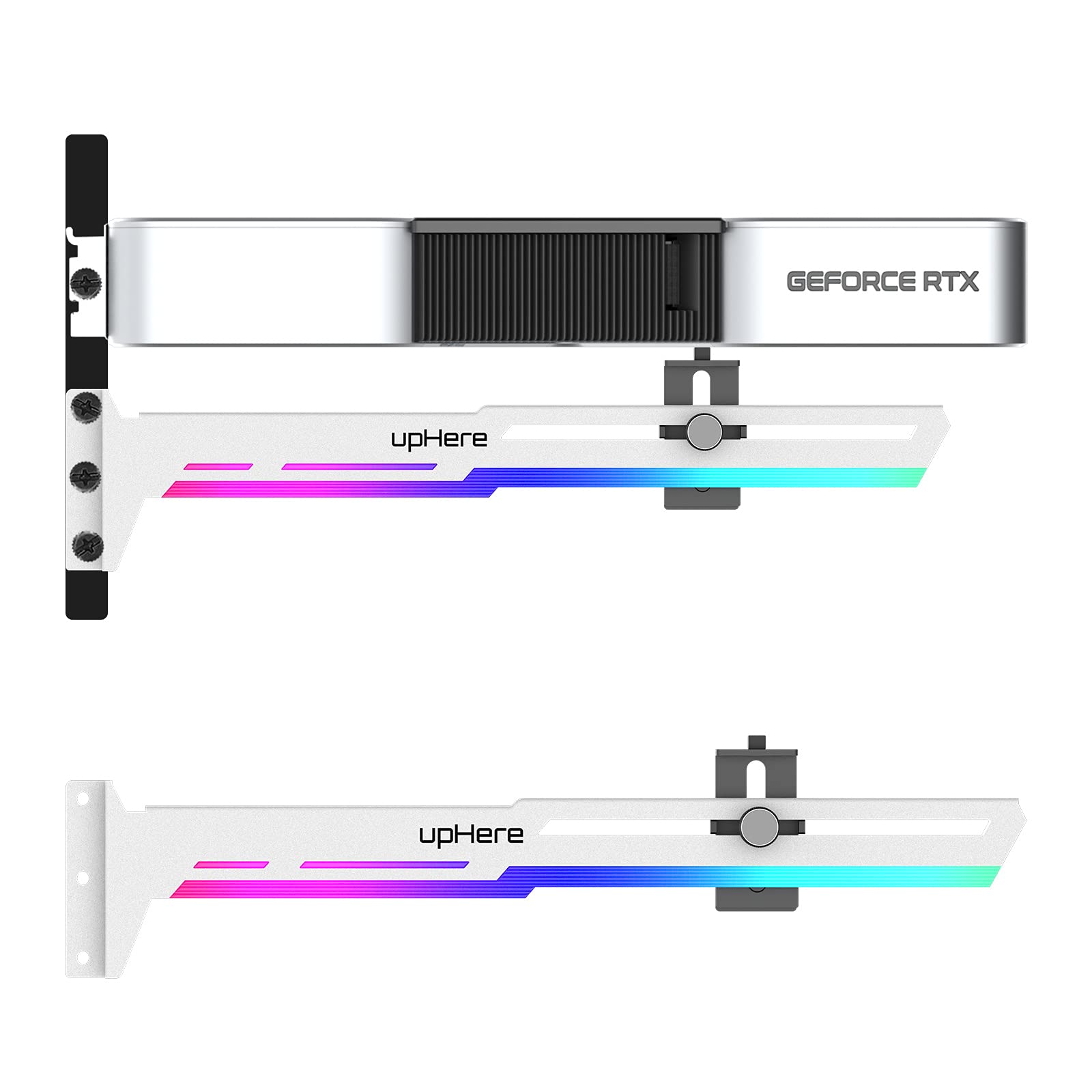 upHere 5V Addressable RGB GPU Brace Support with Adjustable Length and Height for Video Card Sag Holder G276WTARGB