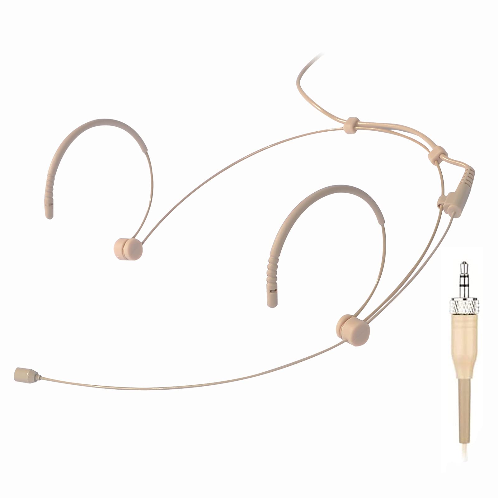 Sujeetec Headset Microphone Discreet Ear Hook Mic for Sennheiser Wireless Ideal for Lectures Live Performance Theater Podcasts Beige