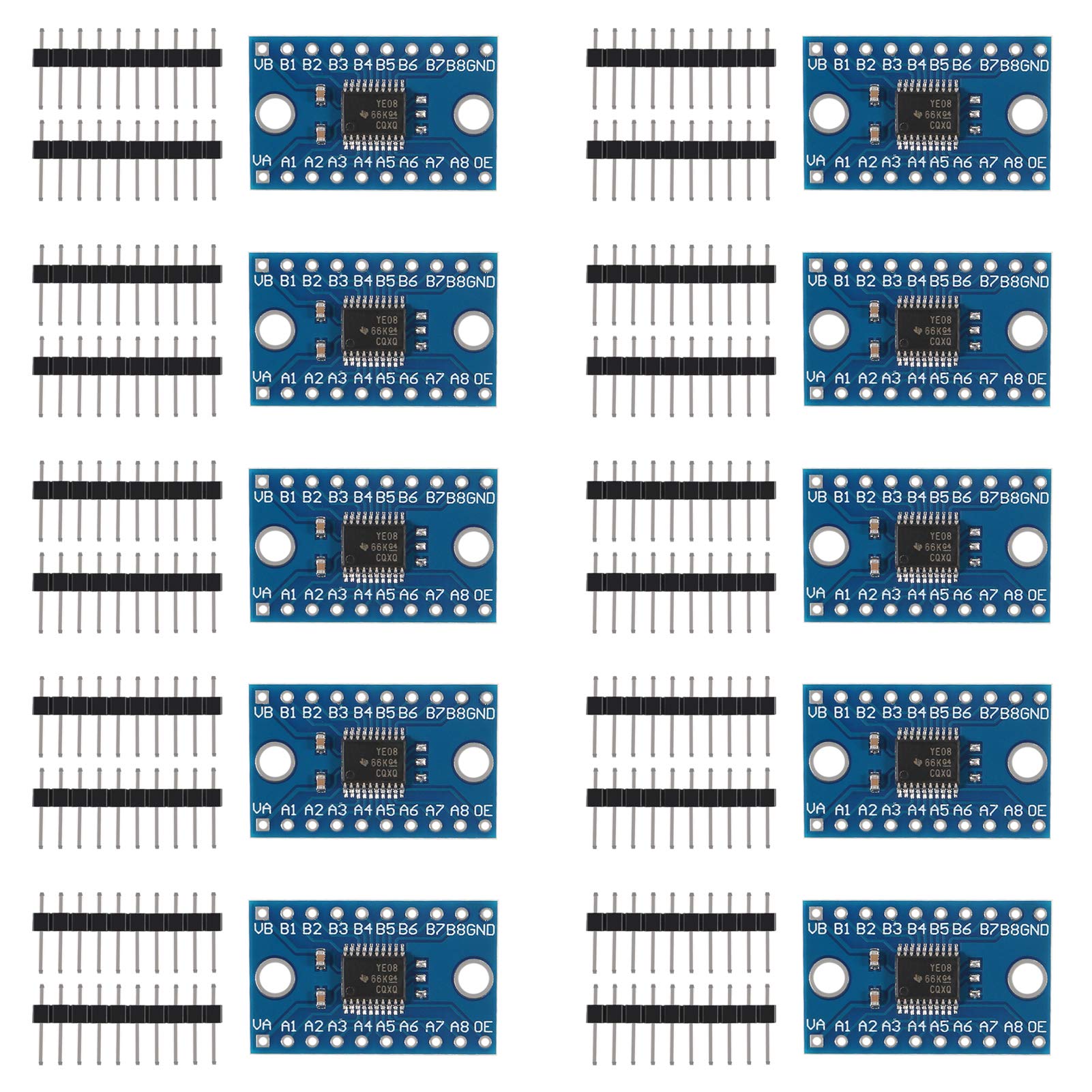 Dorhea 10PCS TXS0108E 8 Channel Level Conversion Module High Speed Bi-Directional Logic Level Shifter for Raspberry Pi 3.3V 5V