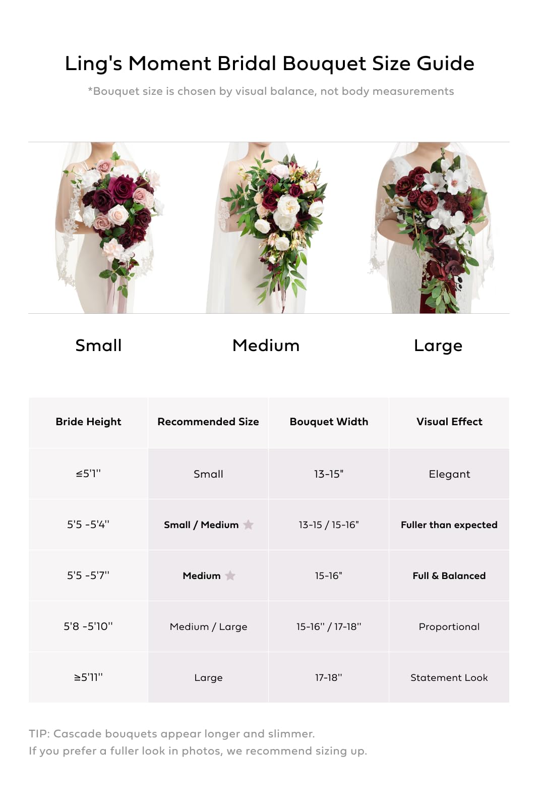 Ling's Moment Terracotta Bridal Bouquet Cascading Orange Wedding Bouquets for Bride 13 Inch Artificial Flowers for Weddings - View 8 of 9