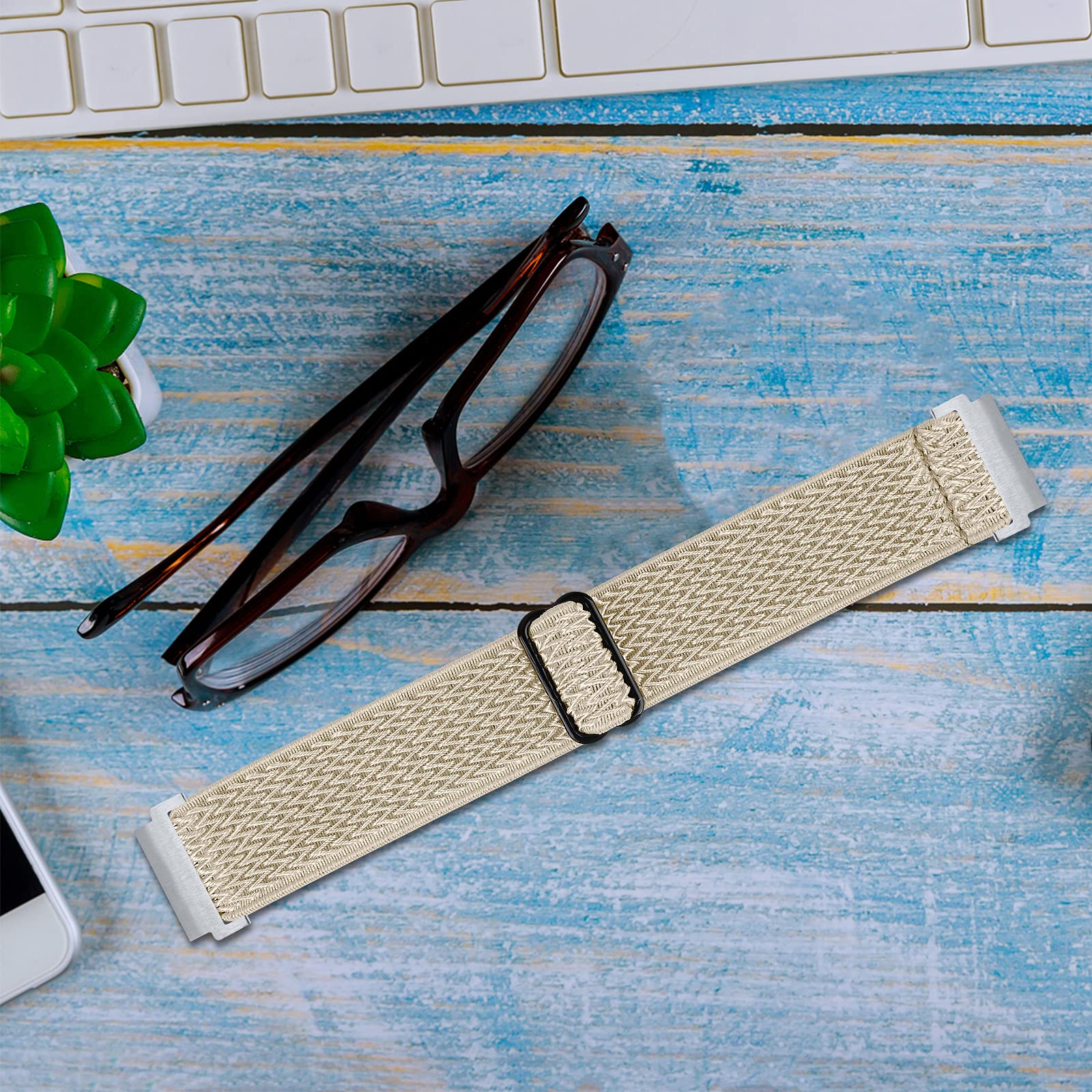 20mm Adjustable Elastic Band for Samsung Galaxy Watch 7 6 5 4 Classic Pro Quick Release Stretchy Nylon Replacement Sports Strap - View 3 of 6