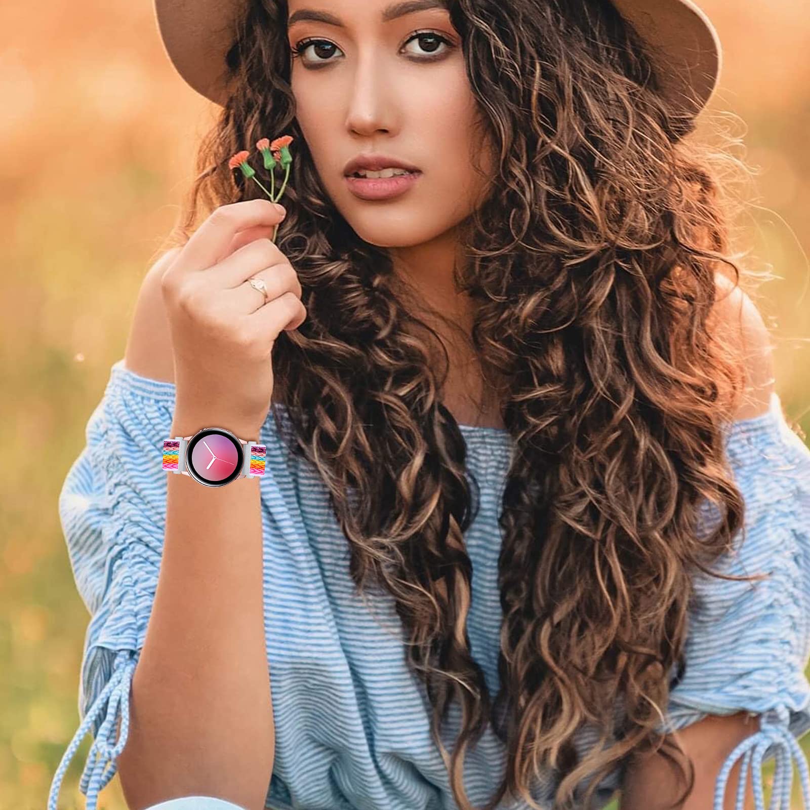 20mm Adjustable Elastic Band for Samsung Galaxy Watch 7 6 5 4 Classic Pro Quick Release Stretchy Nylon Replacement Sports Strap - View 5 of 6