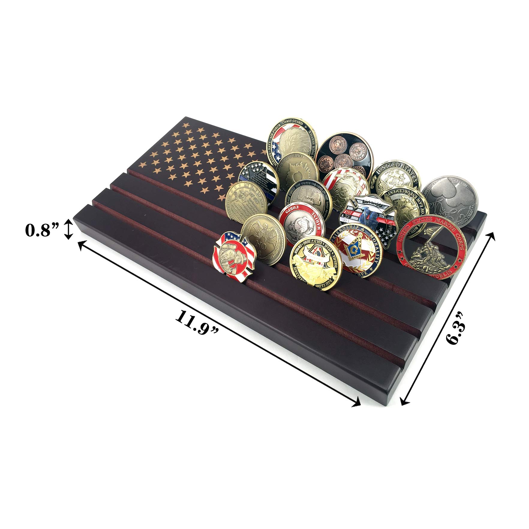 Glamtune American Flag Military Coin Stand Large 6 Rows Challenge Coin Display Holder - View 2 of 7