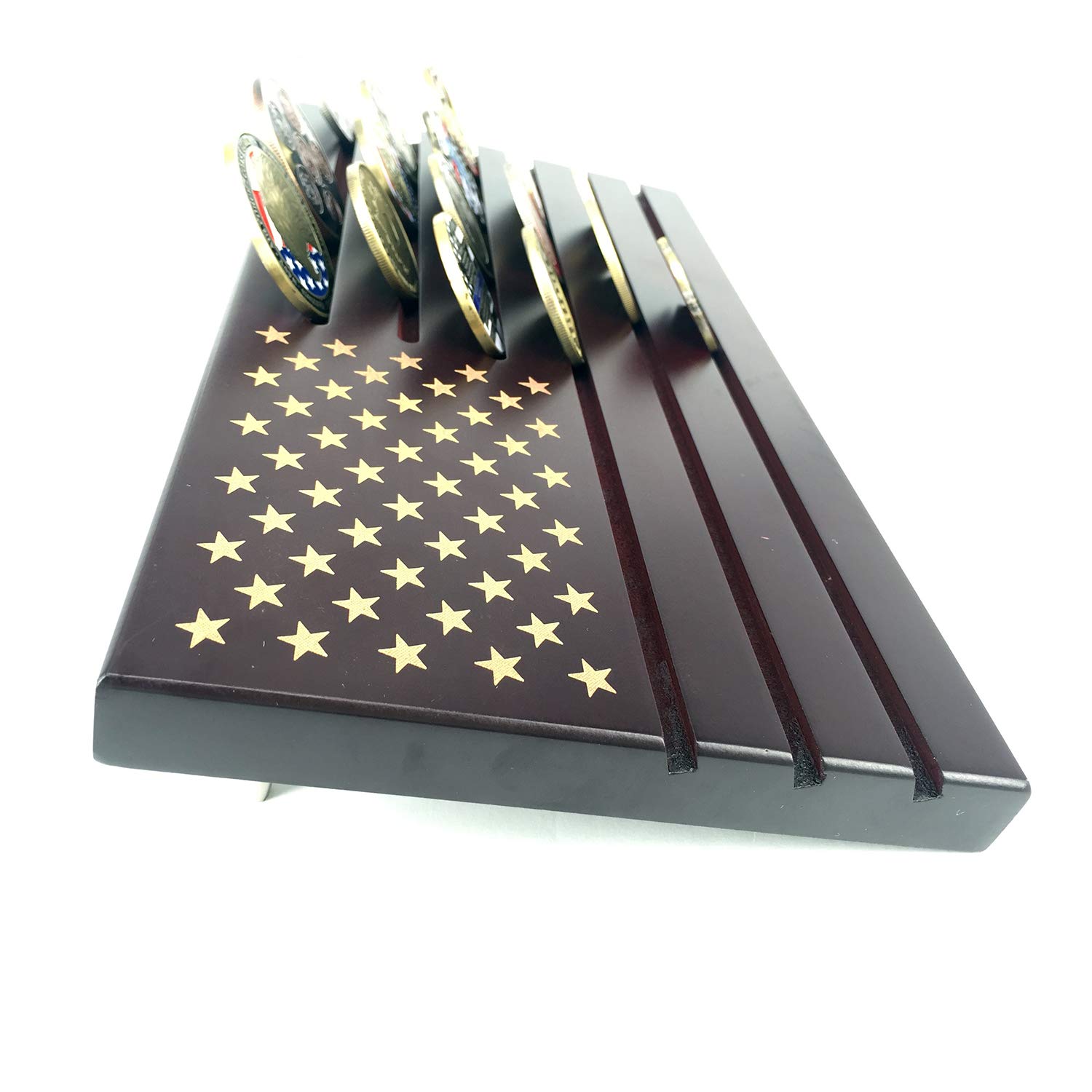 Glamtune American Flag Military Coin Stand Large 6 Rows Challenge Coin Display Holder - View 6 of 7