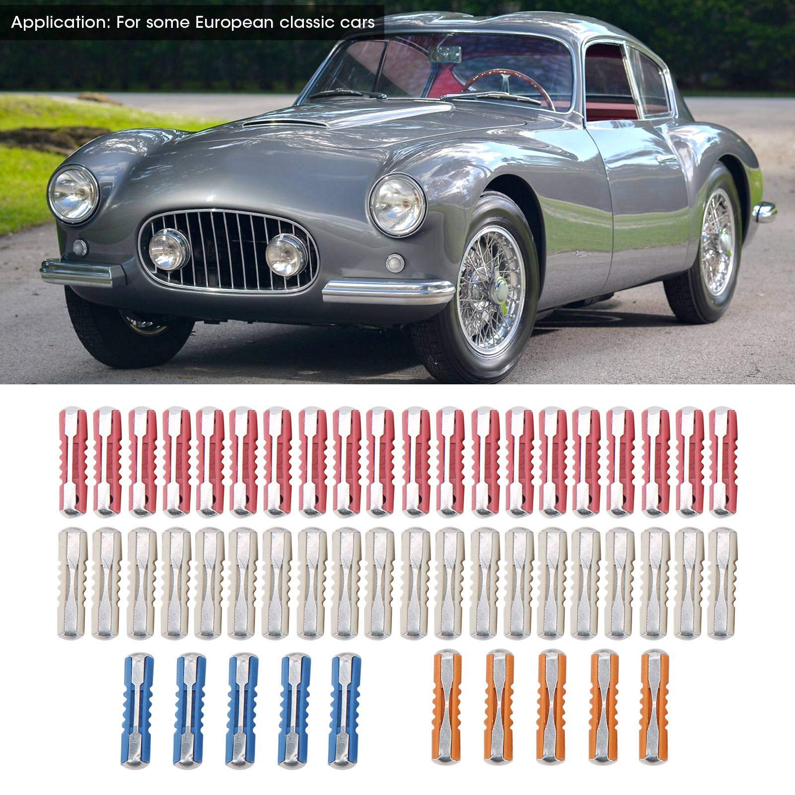 Aramox European Classic Car Fuse Kit 50pcs Torpedo Fuse Set 5A 8A 16A 25A Zinc Alloy PF Material for Stable 32V Circuit Protection - View 6 of 9