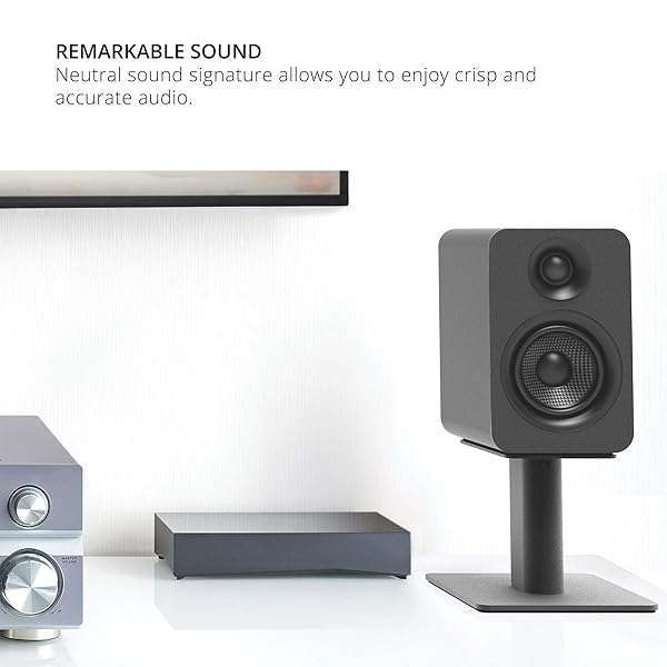 Kanto Kanto YU Passive 4&amp;quot; Passive Bookshelf Speakers with 1&amp;quot; Silk Dome Tweeter | External Amplifier Required | Pair | Matte Black - View 6 of 7