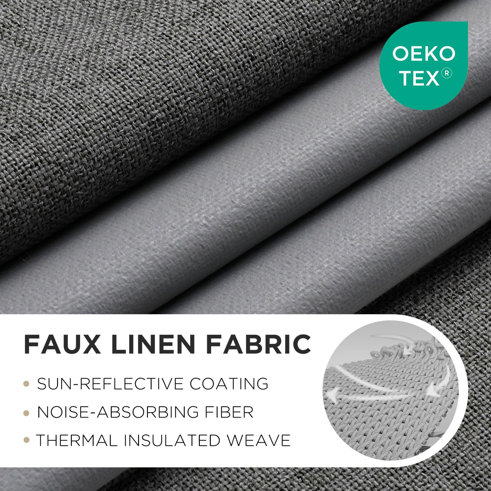 Joydeco 72 Inch Blackout Curtains 2 Panels Grey Room Darkening Thermal Drapes for Bedroom Privacy Protection - View 2 of 9