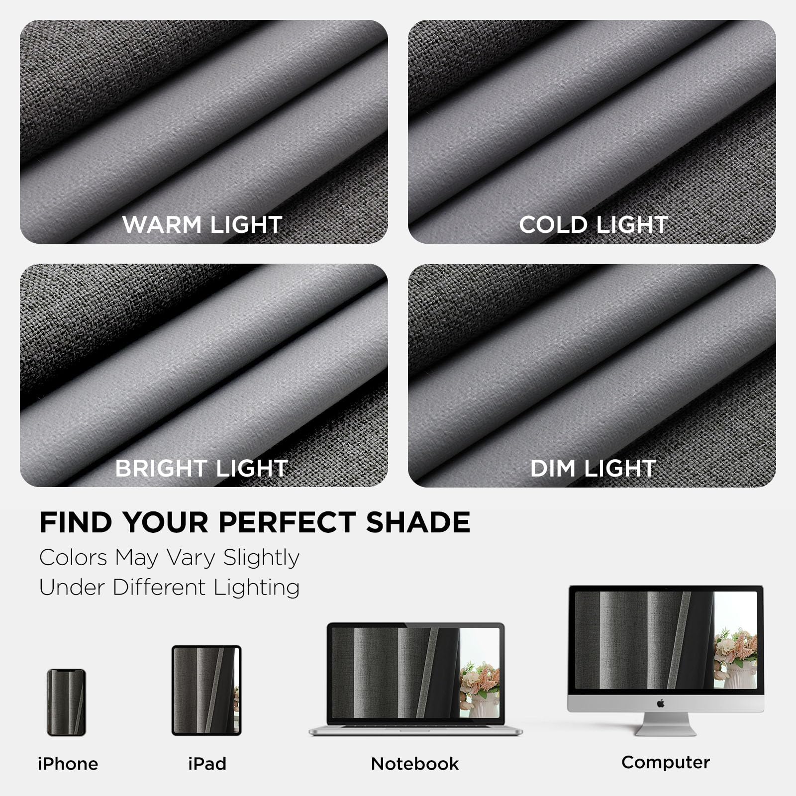 Joydeco 72 Inch Blackout Curtains 2 Panels Grey Room Darkening Thermal Drapes for Bedroom Privacy Protection - View 9 of 9