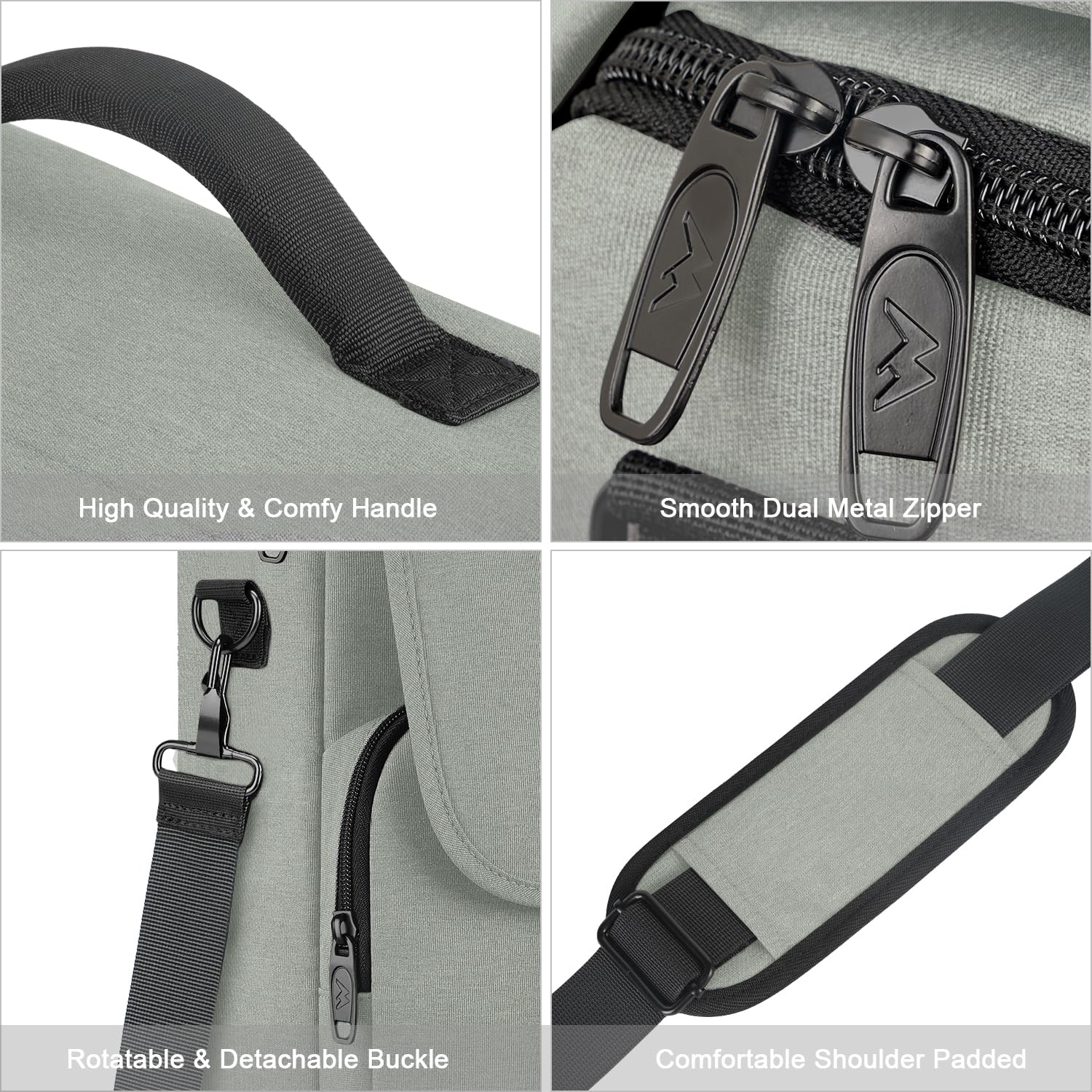 MATEIN MATEIN School Bag and Laptop Messenger Bag for Men Large Crossbody Satchel for College Students and Office Use in Grey - View 5 of 8