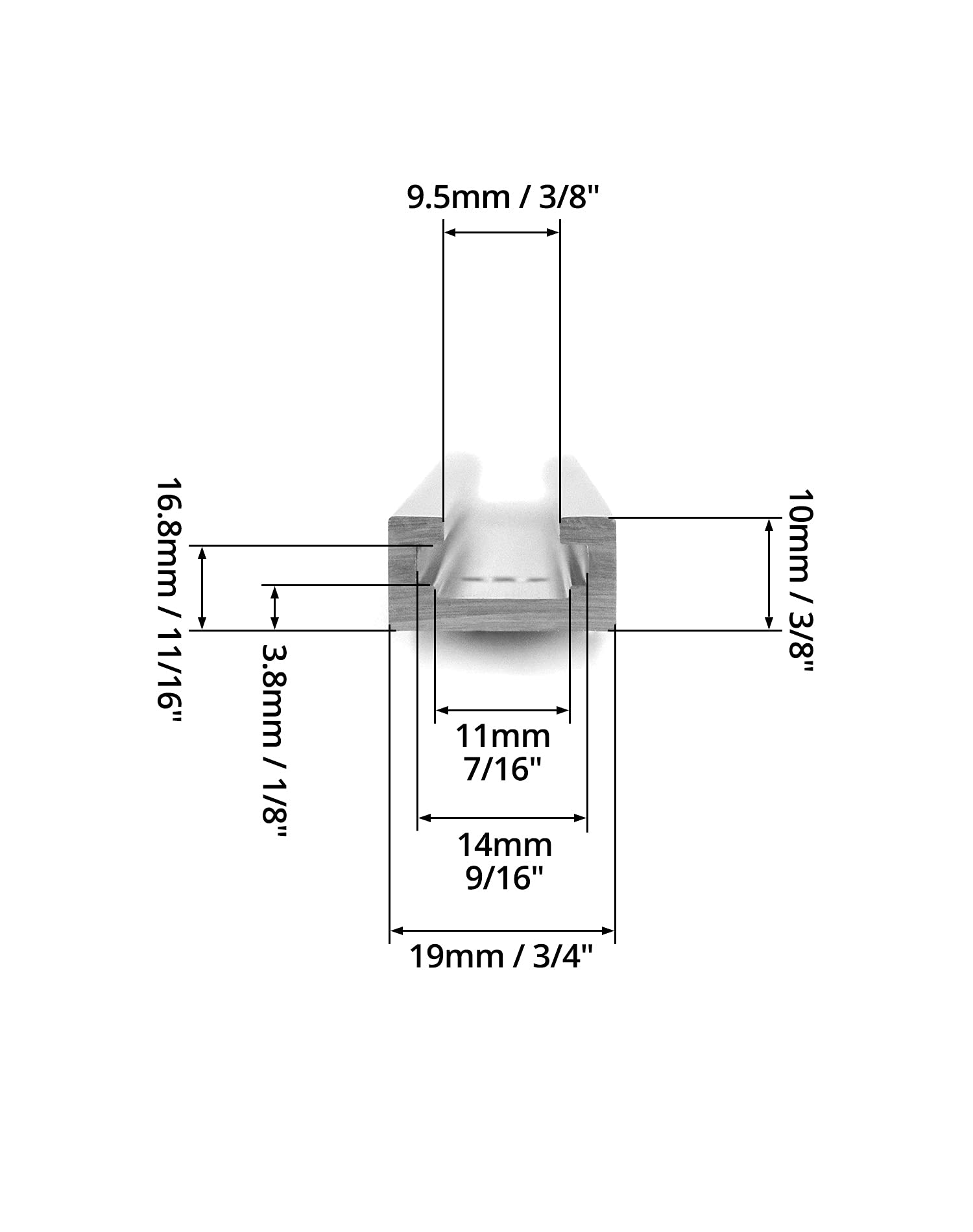 QWORK QWORK Aluminum T Track, 2 Pack 12 Inch Universal Double Cut Profile T Track, with Predrilled Mounting Holes and Screws, Woodworking and Fixtures, for - View 3 of 8