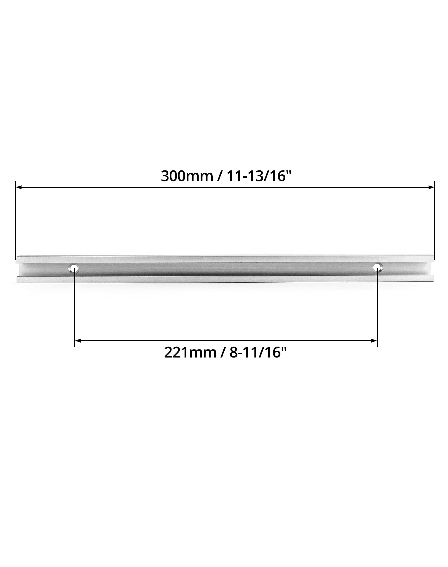QWORK QWORK Aluminum T Track, 2 Pack 12 Inch Universal Double Cut Profile T Track, with Predrilled Mounting Holes and Screws, Woodworking and Fixtures, for - View 4 of 8