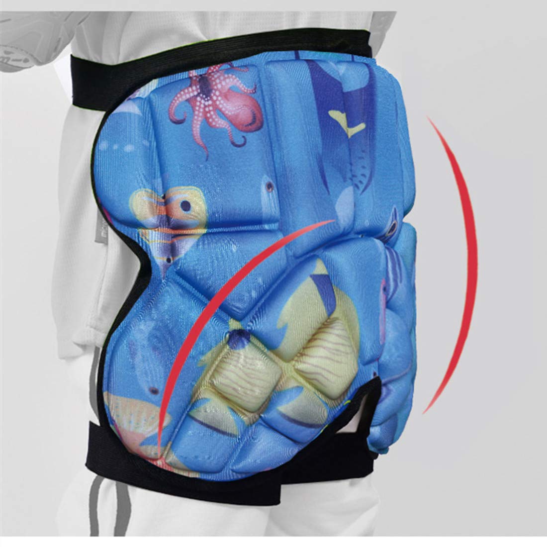 Topeter Youth Boys Butt Pads Snowboarding Hip Padded Impact Shorts Girls Sport Protective Gear Guard Pad for Skateboard Roller Skating Ski Snowboard Blue - View 4 of 4