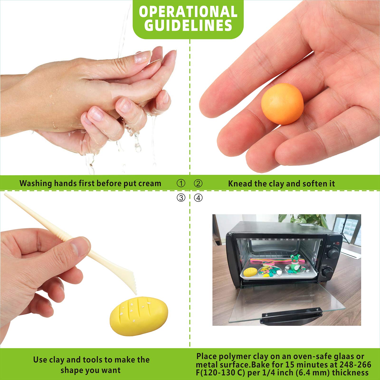 CyAJM Polymer Clay Kits 50 Colors for Kids and Adults DIY Mold Oven Bake Clay with Storage Box Sculpting Tools Ideal Gifts - View 9 of 9