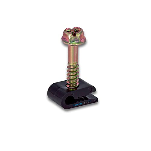 SatelliteSale 100 Pcs SatelliteSale Black Ground Screw Clips for Antenna Cable Management - Durable & Efficient