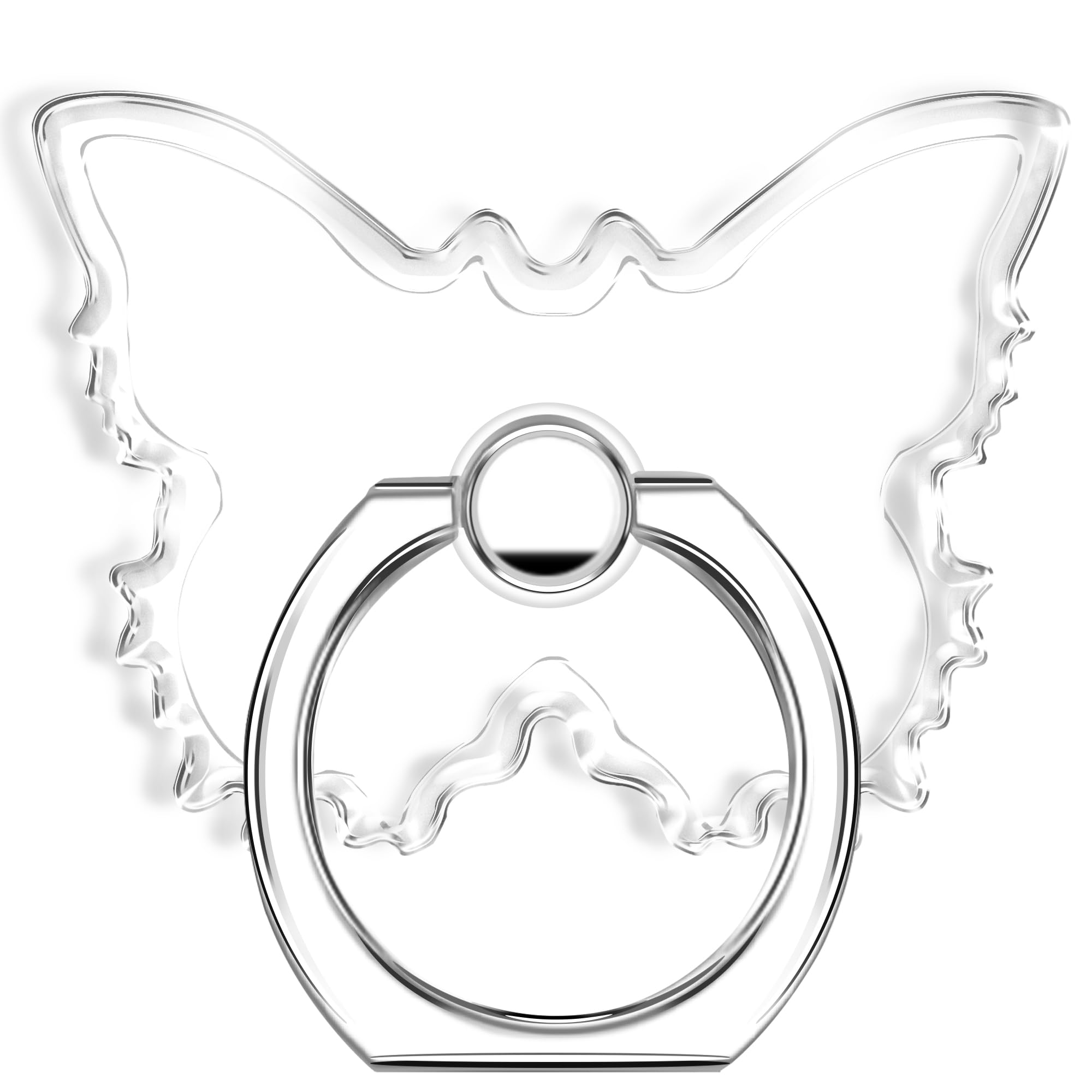 TACOMEGE TACOMEGE Transparent Clear Butterfly Phone Ring Grips Holder, Finger Ring Stand for Cell Phone Tablet Case
