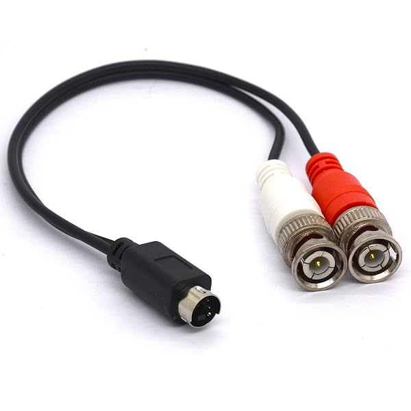 PIIHUSW PIIHUSW SVHS to BNC Splitter Cable 4 Pin Male to Dual BNC Female S Video Adapter for CCTV Cameras and Amplifiers - View 2 of 4