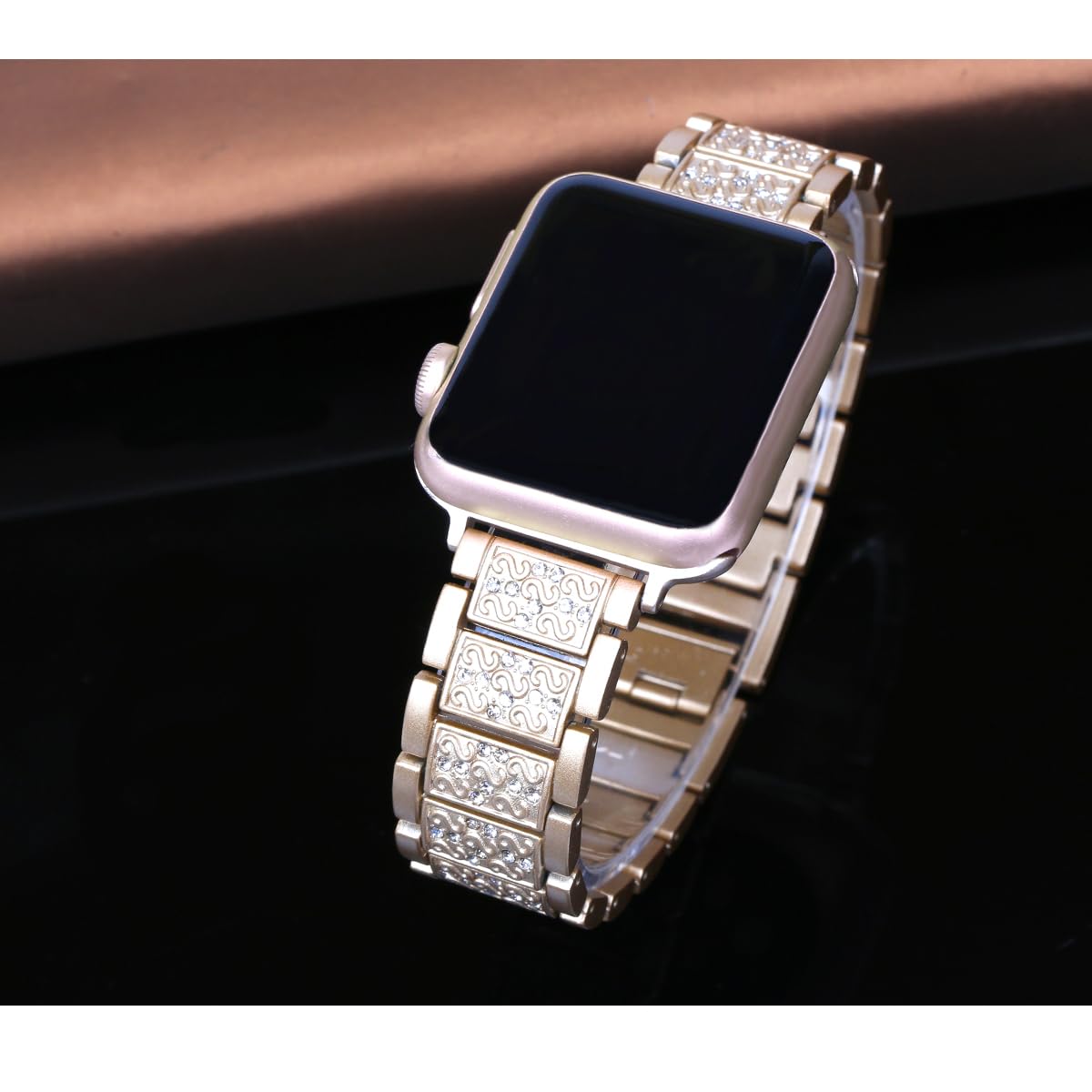 Mtozon Mtozon Bling Bands Compatible with Apple Watch Band 46mm 45mm 44mm 42mm Iwatch Series 11 10 9 8 7 SE 6 5 4 3 2 1, Women Metal Rhinestone Dressy - View 4 of 8