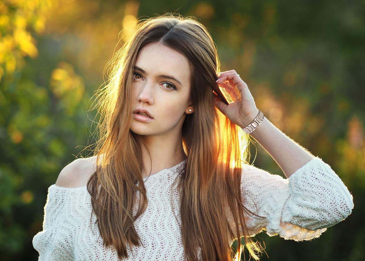 Mtozon Mtozon Bling Bands Compatible with Apple Watch Band 46mm 45mm 44mm 42mm Iwatch Series 11 10 9 8 7 SE 6 5 4 3 2 1, Women Metal Rhinestone Dressy - View 7 of 8