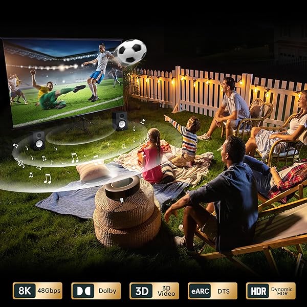 FeizLink FeizLink 8K Fiber Optic HDMI Cable 30FT Ultra High Speed HDMI 2.1 for 8K60Hz 4K120Hz HDR Compatible with Roku TV PS5 Blu-ray - View 5 of 5