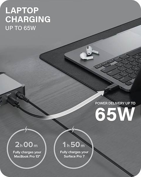 ALOGIC ALOGIC Dual 4K Universal Docking Station DX2: 65W Power, Mac & Windows Compatible, Fast Charging USB-C, 3xUSB-A, Ethernet - View 5 of 10