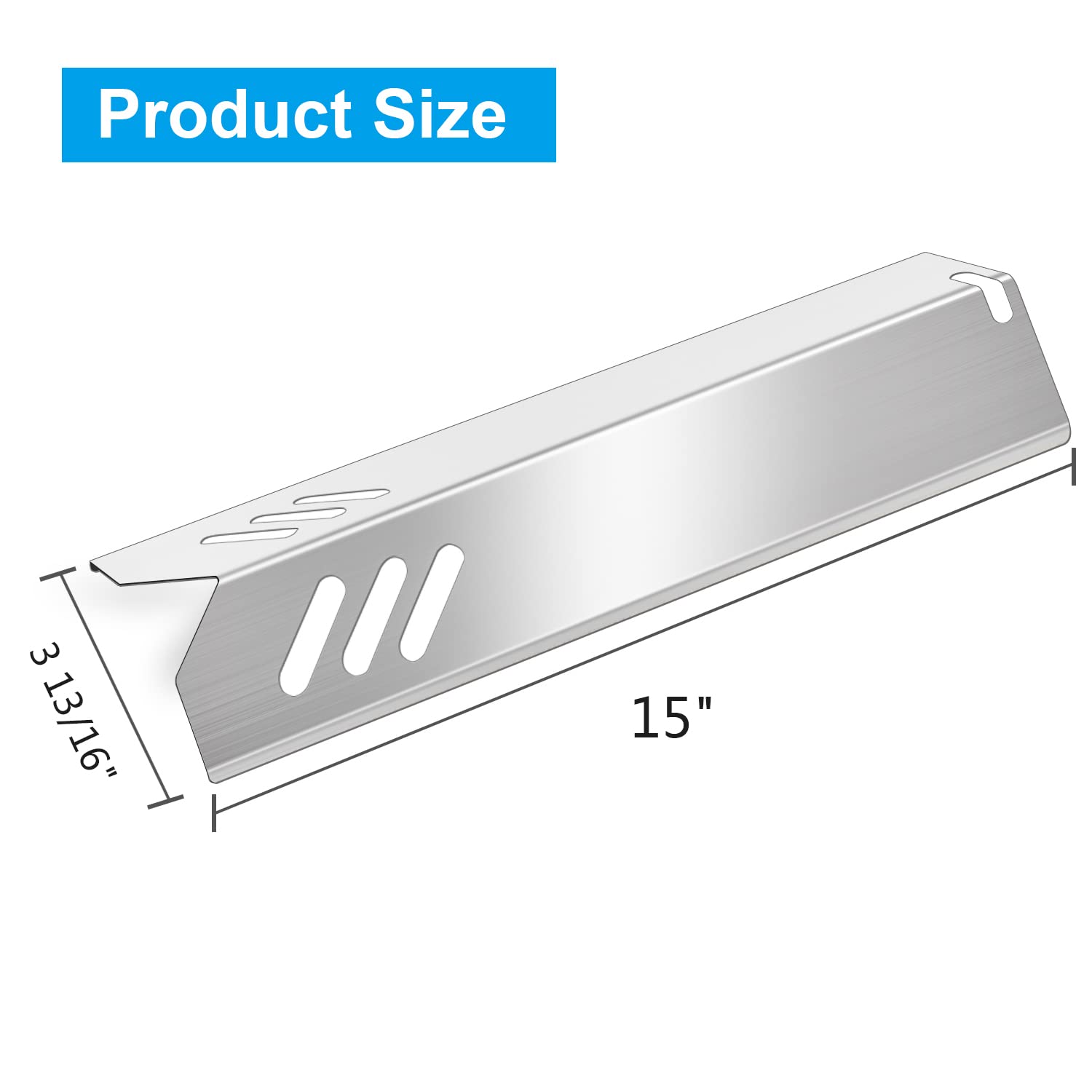 Plowo Stainless Steel Heat Plate Shield Gas Replacement for Dyna-Glo Backyard Uniflame BHG Grill Models 4-Pack BBQ Burner Covers 15 x 3 13/16 - View 2 of 7