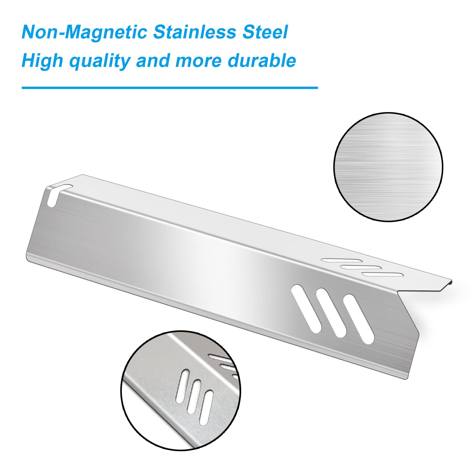 Plowo Stainless Steel Heat Plate Shield Gas Replacement for Dyna-Glo Backyard Uniflame BHG Grill Models 4-Pack BBQ Burner Covers 15 x 3 13/16 - View 3 of 7