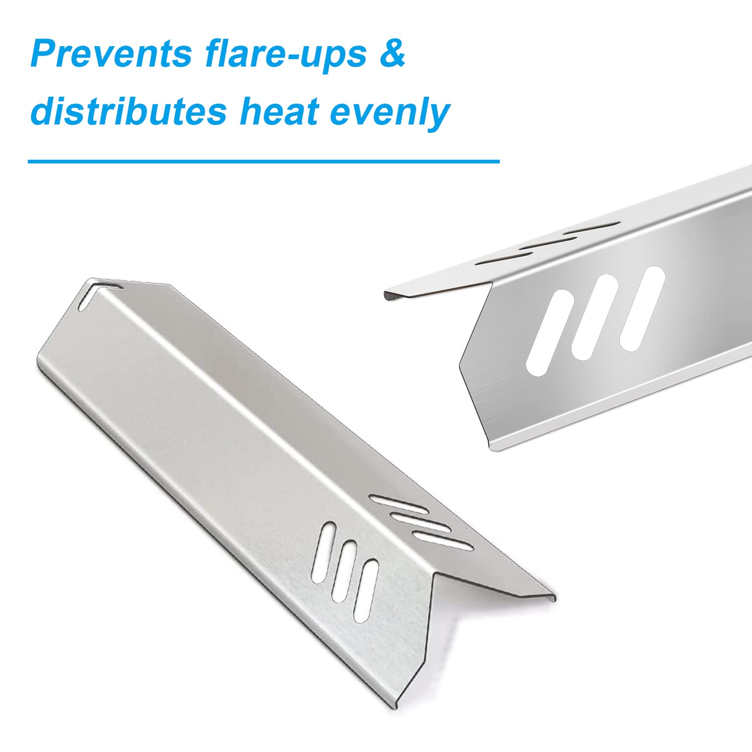 Plowo Stainless Steel Heat Plate Shield Gas Replacement for Dyna-Glo Backyard Uniflame BHG Grill Models 4-Pack BBQ Burner Covers 15 x 3 13/16 - View 5 of 7