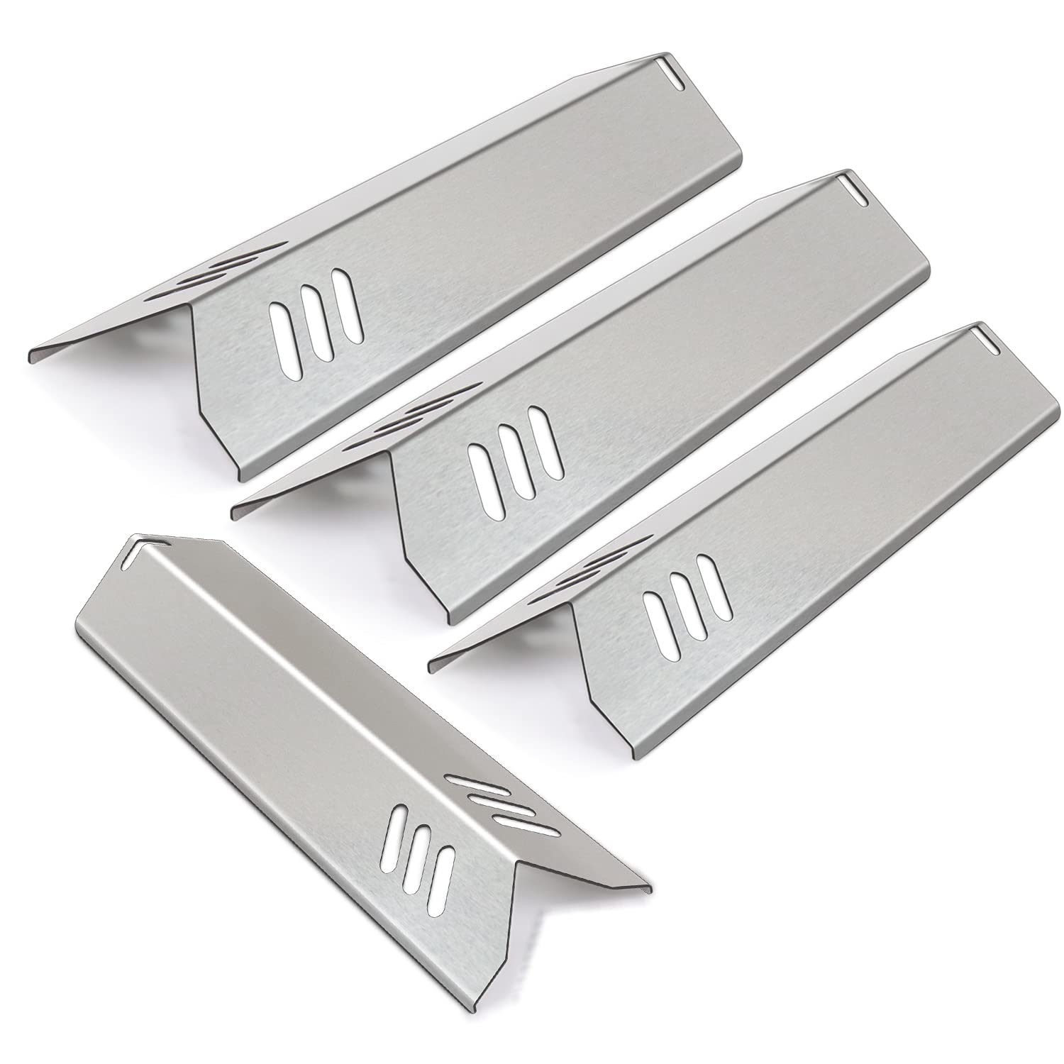 Plowo Stainless Steel Heat Plate Shield Gas Replacement for Dyna-Glo Backyard Uniflame BHG Grill Models 4-Pack BBQ Burner Covers 15 x 3 13/16