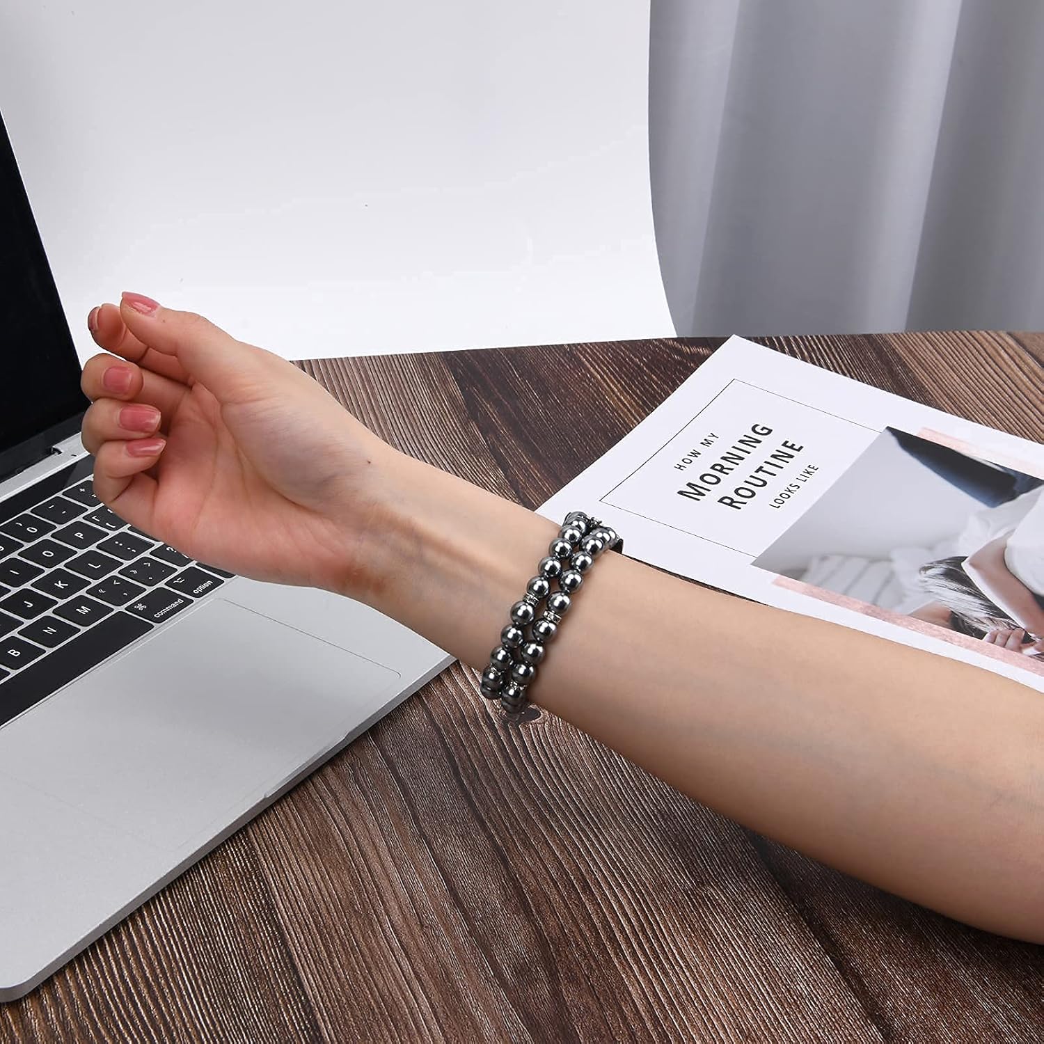 Wongeto Wongeto Compatible with Fitbit Inspire 2 and Inspire Inspire HR Bands,Fashion Handmade Elastic Stretch Pearl Bracelet Women Replacement Strap for - View 3 of 8