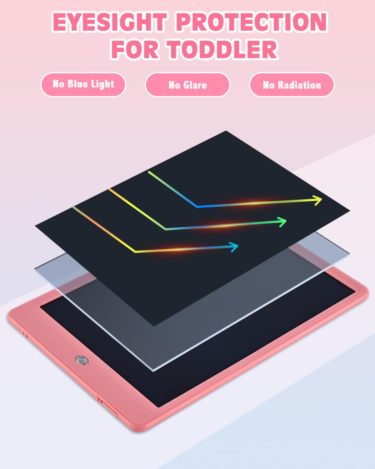 PINKCAT PINKCAT LCD Writing Tablet, Doodle Board Toys Gifts for 3-8 Year Old Girls Boys, 10 Inch Mess Free Coloring Books, Drawing Pad for Kids, Gifts for - View 4 of 7