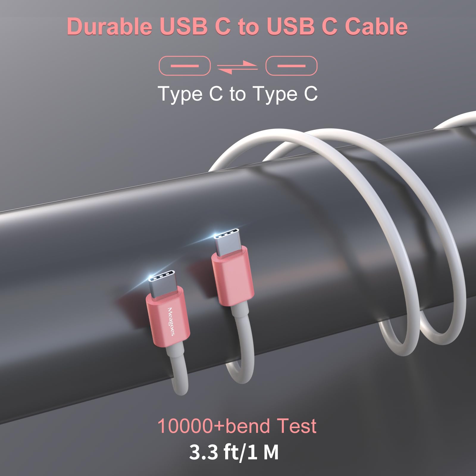 Meagoes Meagoes USB C Car Charger 48W 2-Port Fast Charging Adapter for iPhone 16 15 Pro Max Samsung Galaxy S25 S24 S23 S22 S21 S20 Plus Ultra Note 20 10 iPad Pro 3.3ft Type C Cord - View 7 of 7