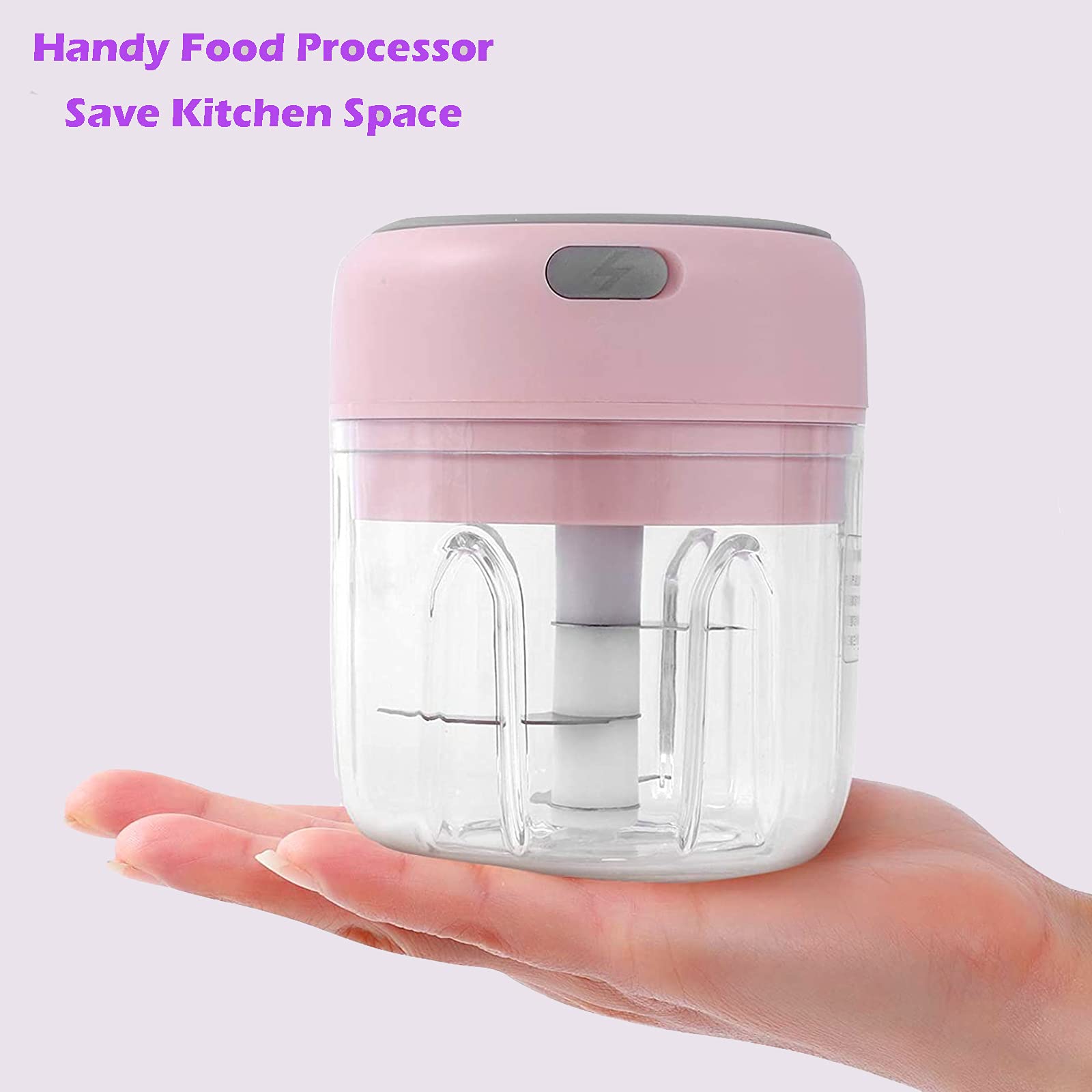 Electric Mini Food Chopper Rechargeable Small Processor for Garlic Onion Veggie Ginger Fruit Blender 250ml 100ml Green - View 4 of 6
