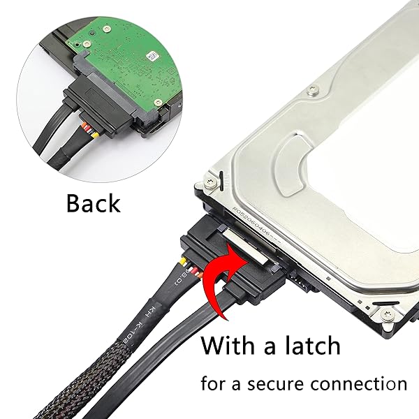 GELRHONR GELRHONR 22Pin SATA Power Extension Cable Male to Female 0.3M for HDD SSD Optical Drives DVD Burners PCI Cards 6Gbps Data Transfer - View 5 of 9