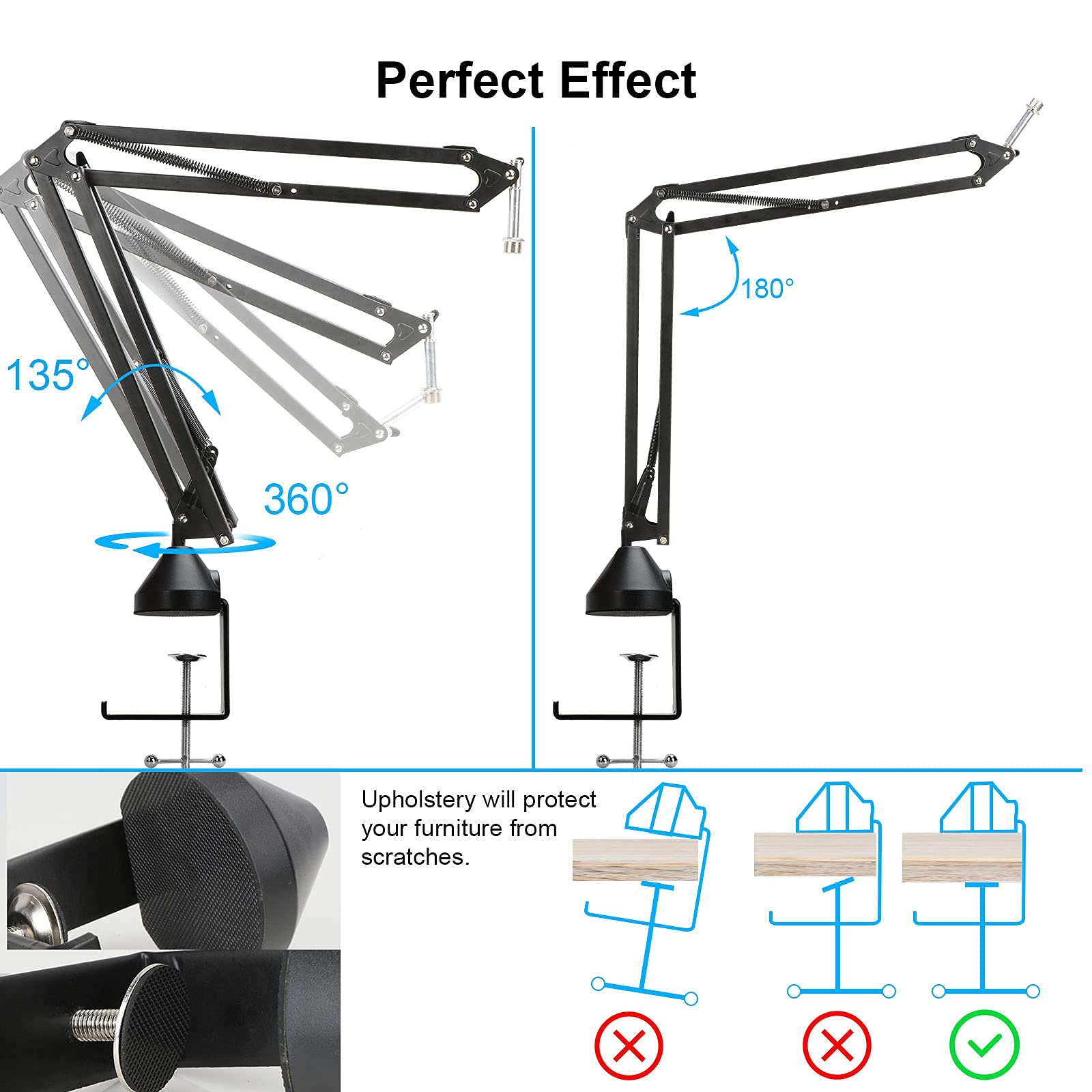 YOUSHARES Razer Seiren Mini Mic Boom Arm with Microphone Windscreen and Dual Layered Mic Pop Filter for Razer Seiren Mini USB Streaming Microphone by YOUSHARES - View 7 of 9