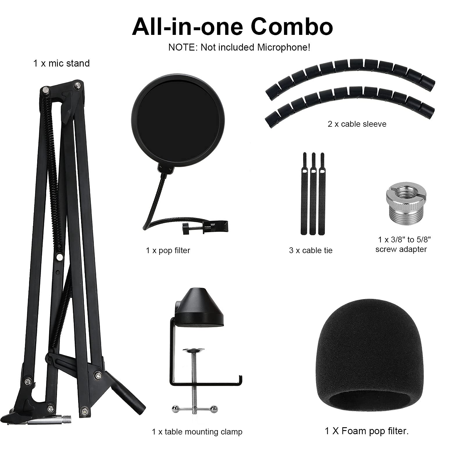 YOUSHARES Razer Seiren Mini Mic Boom Arm with Microphone Windscreen and Dual Layered Mic Pop Filter for Razer Seiren Mini USB Streaming Microphone by YOUSHARES - View 8 of 9